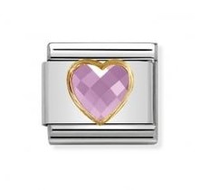 Nomination - 030610-003- Link Classic HEART FACETED -  Pink