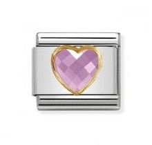 Nomination Link - 030610-003 - Classic HEART FACETED -  Pink