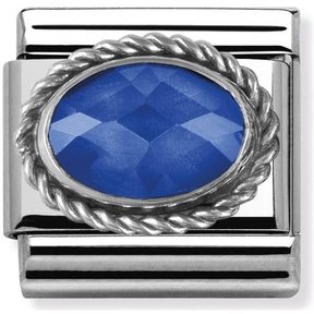 Nomination Link - 330604-007 - Classic FACETED CZ - Blue