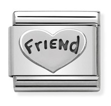 Nomination Link - 330101-18 - Classic OXIDIZED SYMBOLS - Friend Heart