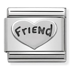 Nomination Link - 330101-18 - Classic OXIDIZED SYMBOLS - Friend Heart