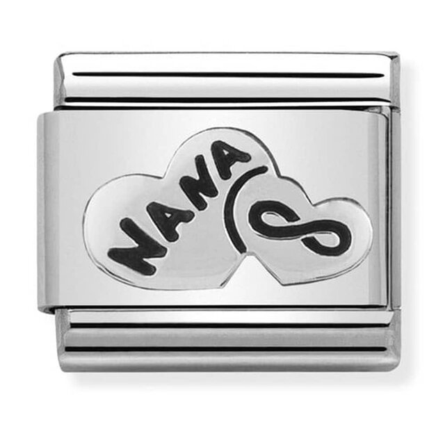 Nomination Link - 330101-19 - Classic OXIDIZED SYMBOLS - Heart Nana & Infinity Nomination Link - 330101-19 - Classic OXIDIZED SYMBOLS - Heart Nana & Infinity