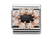 Nomination Link Rosékleurig - 430308-02 - Classic STONES - Black Agate Nomination Link Rosékleurig - 430308-02 - Classic STONES - Black Agate