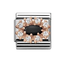 Nomination Link Rosékleurig - 430308-02 - Classic STONES - Black Agate