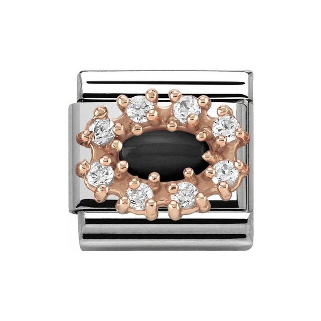Nomination Link Rosékleurig - 430308-02 - Classic STONES - Black Agate Nomination Link Rosékleurig - 430308-02 - Classic STONES - Black Agate
