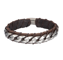 iXXXi Men Bracelet Carlos Mat Zilver Bruin