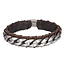 iXXXi Men iXXXi Men Bracelet Carlos Mat Zilver Bruin