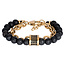 iXXXi Men iXXXi Men Bracelet Kane Mat Goudkleurig 20-23 cm One Size