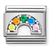 Nomination Link - 330323-01 - Classic CL SYMBOLS OX - Rainbow Colored CZ Nomination Link - 330323-01 - Classic CL SYMBOLS OX - Rainbow Colored CZ