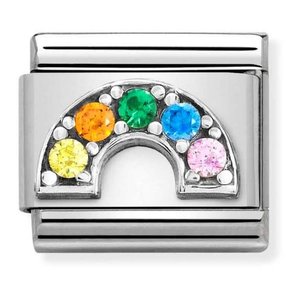 Nomination Link - 330323-01 - Classic CL SYMBOLS OX - Rainbow Colored CZ