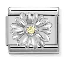 Nomination  Link - 330311-13 - Classic CL SYMBOLS - Daisy With Yellow CZ