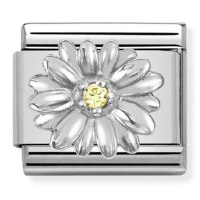 Nomination  Link - 330311-13 - Classic CL SYMBOLS - Daisy With Yellow CZ