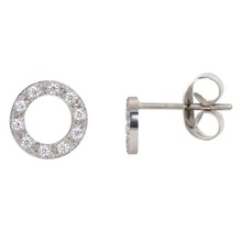 iXXXi Jewelry  Ear studs Circle Stone 10mm - Zilverkleurig