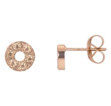 iXXXi Jewelry Ear studs Circle Stone 6mm - Rosé