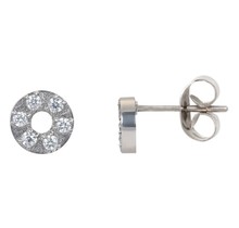 iXXXi Jewelry Ear studs Circle Stone 6mm - Zilverkleurig