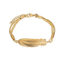 iXXXi Jewelry Armband Feather - Goudkleurig