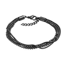 iXXXi Jewelry Enkelbandje Snake Ball Slim Zwart