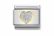 Nomination Link - 030220-02 - Classic GLITTER SYMBOLS - Silver Heart