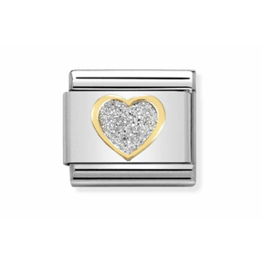 Nomination Link - 030220-02 - Classic GLITTER SYMBOLS - Silver Heart