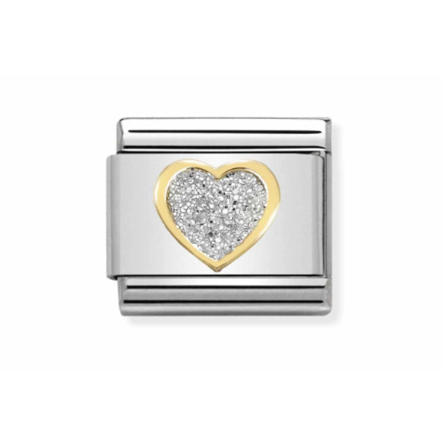 Nomination Link - 030220-02 - Classic GLITTER SYMBOLS - Silver Heart