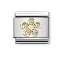 Nomination Link - 030220-06 - Classic GLITTER SYMBOLS - Silver Flower