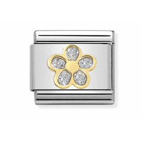 Nomination Link - 030220-06 - Classic GLITTER SYMBOLS - Silver Flower