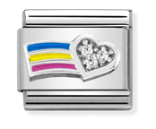 Nomination Link - 330321-01- Classic CL SYMBOLS - White Heart with Rainbow