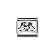 Nomination Link - 330109-58 - Classic OXYDISED PLATES - Hands To Heart