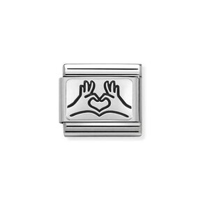 Nomination Link - 330109-58 - Classic OXYDISED PLATES - Hands To Heart