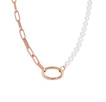 iXXXi Jewelry Ketting Square Chain Pearl Rosé