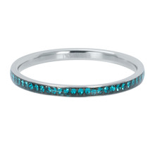 IXXXI Jewelry Vulring Zirconia Turquoise Zilverkleurig 2 mm