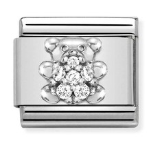 Nomination Link - 330304-37 - Classic CL SYMBOLS  - White Teddy Bear with CZ