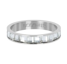 iXXXi Jewelry Vulring Clear Glass White Zilverkleurig 4mm