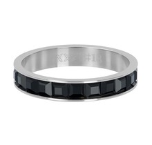iXXXi Jewelry Vulring Clear Glass Black Zilverkleurig 4mm