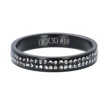 iXXXi Jewelry Vulring Double Zirconia Zwart 4mm