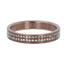 iXXXi Jewelry Vulring Double Zirconia Mat Bruin 4mm