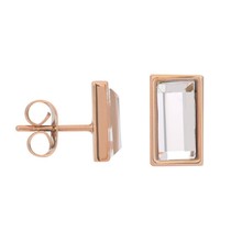 iXXXi Jewelry Ear studs Expression Rectangle Rosé