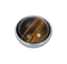 iXXXi Jewelry Top Part Brown Amber Stone Zilverkleurig