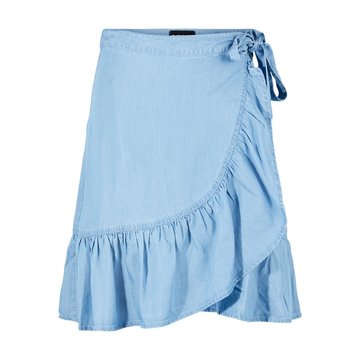 Pieces Pieces PCVILMA HW Wrap Skirt Light Blue Denim