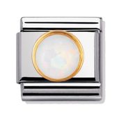 Nomination Link - 030503-07 - Classic ROUND STONES - White Opal