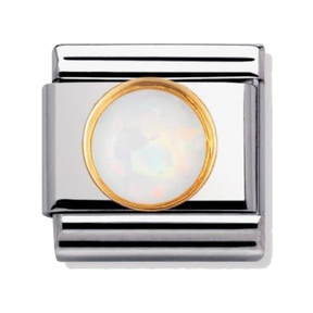 Nomination Link - 030503-07 - Classic ROUND STONES - White Opal