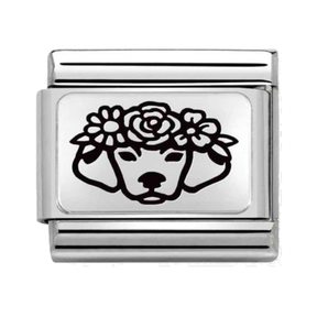Nomination Link - 330111-24 - Classic PLATES - Dog Flowers