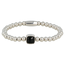 My Bendel Zilverkleurige Armband Met Zwarte Onyx Edelsteen