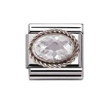 Nomination Link - 330604-010 - Classic FACETED CZ - White