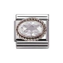 Nomination Link - 330604-010 - Classic FACETED CZ - White