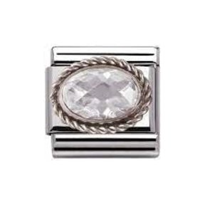 Nomination Link - 330604-010 - Classic FACETED CZ - White