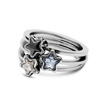 Twisted Shooting Star Ringen Set Zilverkleurig