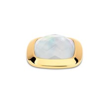 Melano Kosmic Pearl Facet Square Steen 28mm Goudkleurig