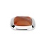 Melano Melano Kosmic Gem Square Steen Striped Agate 22mm Zilverkleurig