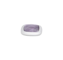 Melano Kosmic Gem Square Steentje Amethyst 22mm Zilverkleurig